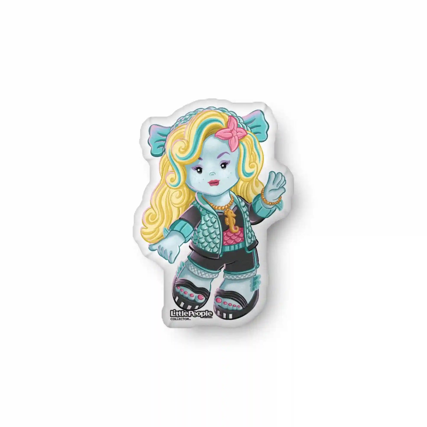 Little People Collector Monster High Lagoona Blue White Pillow