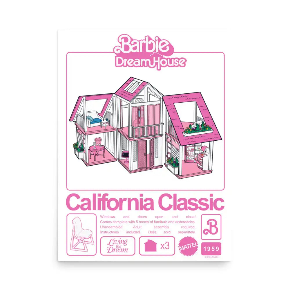 Barbie California Classic Dream House White Poster