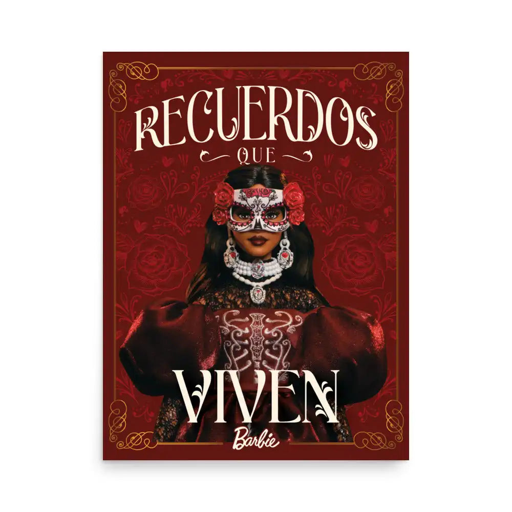 Barbie Día de Muertos Recuerdos que Viven Red Poster