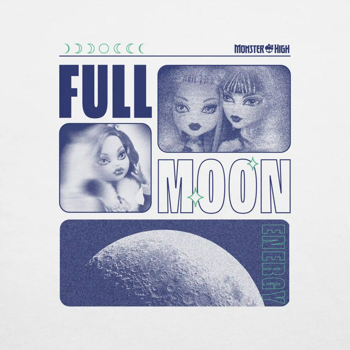 Monster High Full Moon Embroidered White T-Shirt