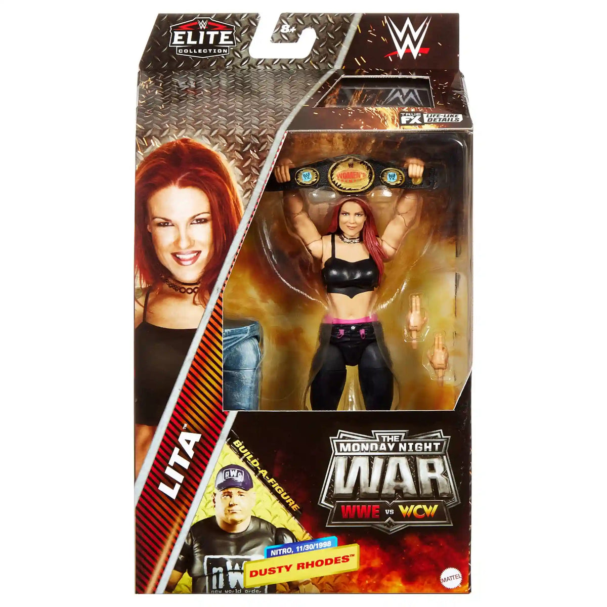 WWE Monday Night War Elite Collection Lita Action Figure & Dusty Rhodes Build-A-Figure Parts