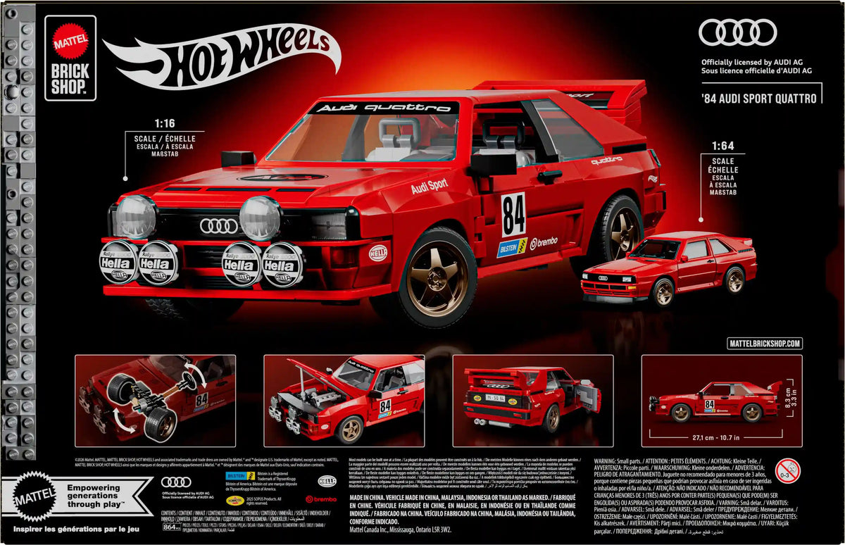 Mattel Brick Shop Hot Wheels '84 Audi Sport quattro Building Set