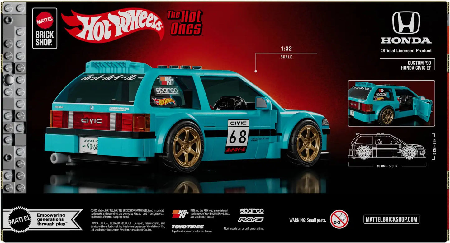 Mattel Brick Shop Hot Wheels Custom ’90 Honda Civic EF Building Set