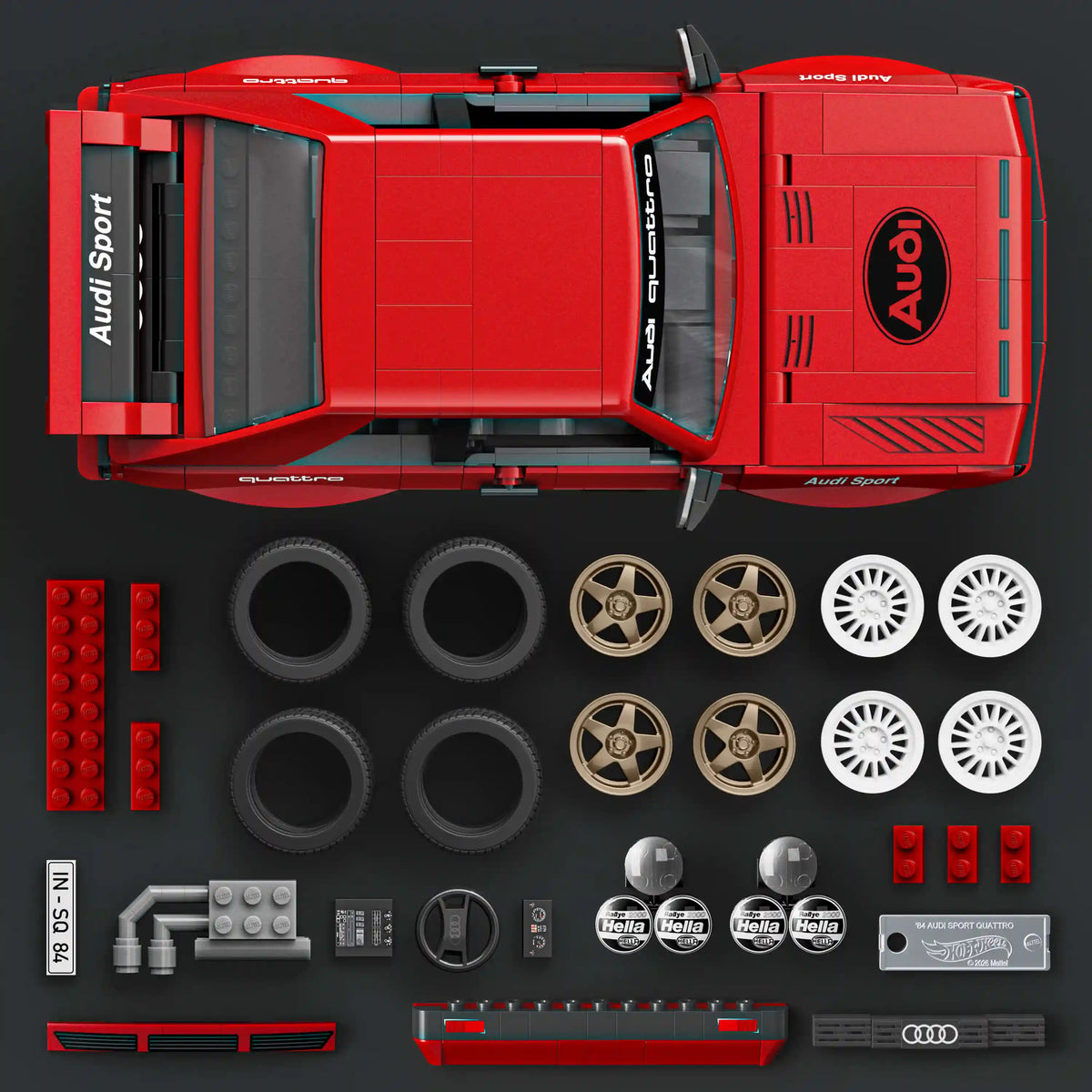 Mattel Brick Shop Hot Wheels '84 Audi Sport quattro Building Set
