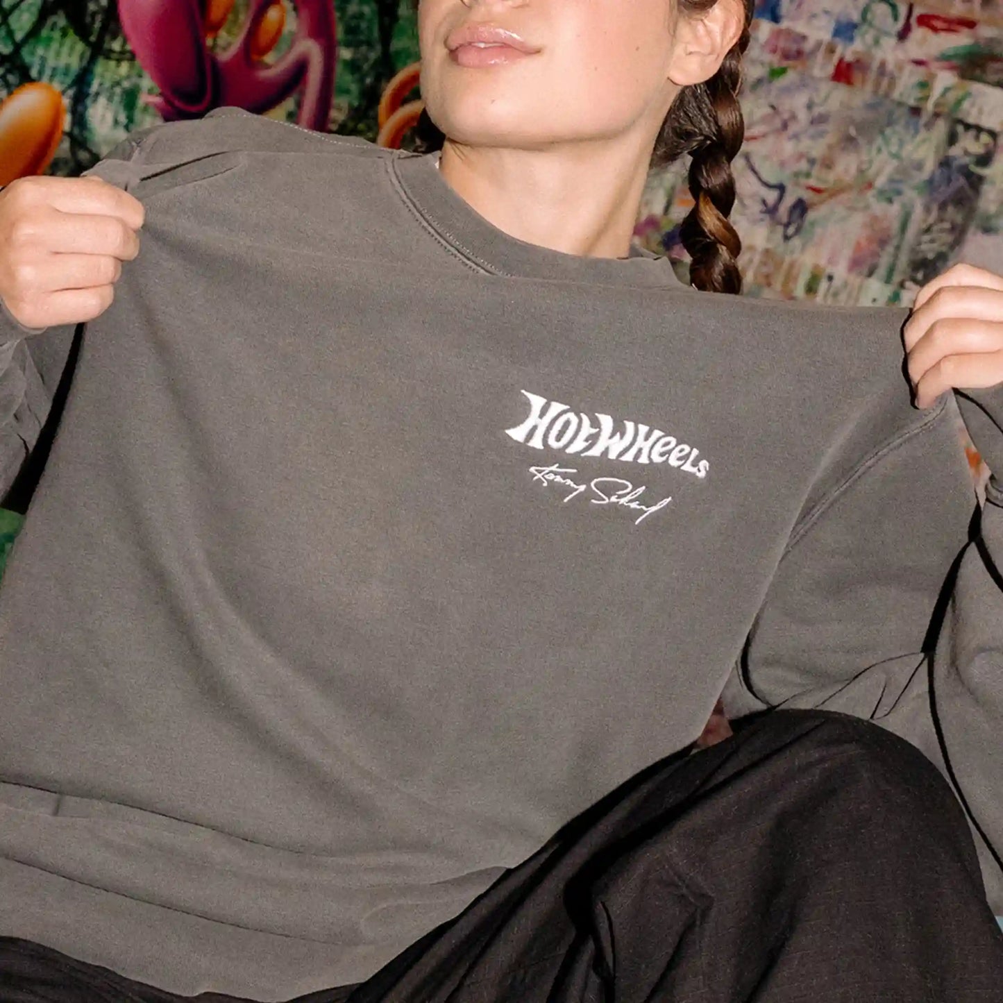 Hot Wheels x Kenny Scharf Black Embroidered Sweatshirt