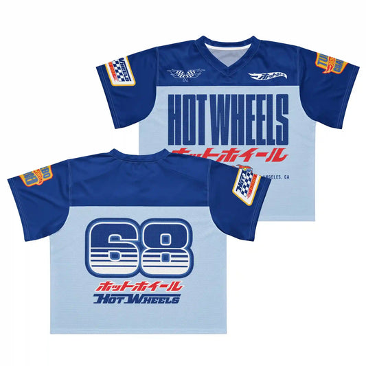 Hot Wheels in Katakana Blue Boxy Jersey