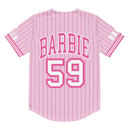 Barbie Pink Striped Baseball Jersey