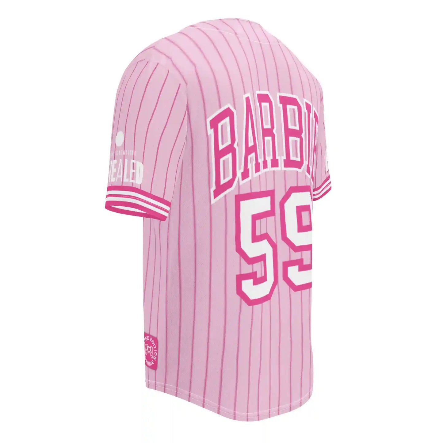 Barbie Pink Striped Baseball Jersey