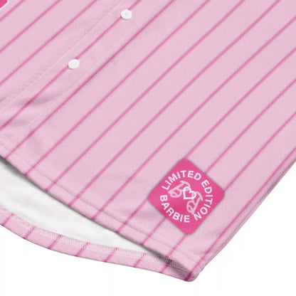 Barbie Pink Striped Baseball Jersey