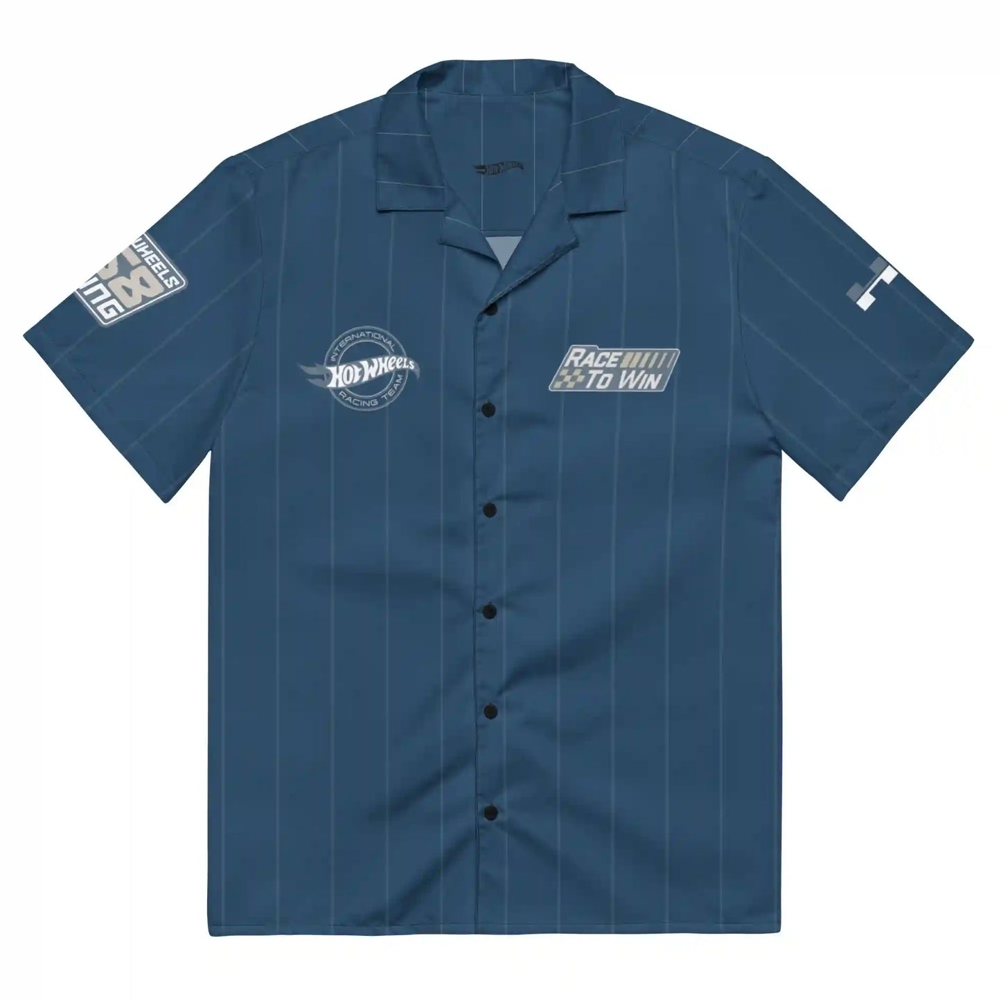 Hot Wheels Racing Blue Striped Mechanic Shirt