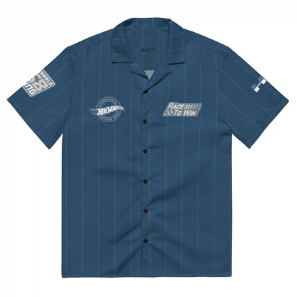 Hot Wheels Racing Blue Striped Mechanic Shirt