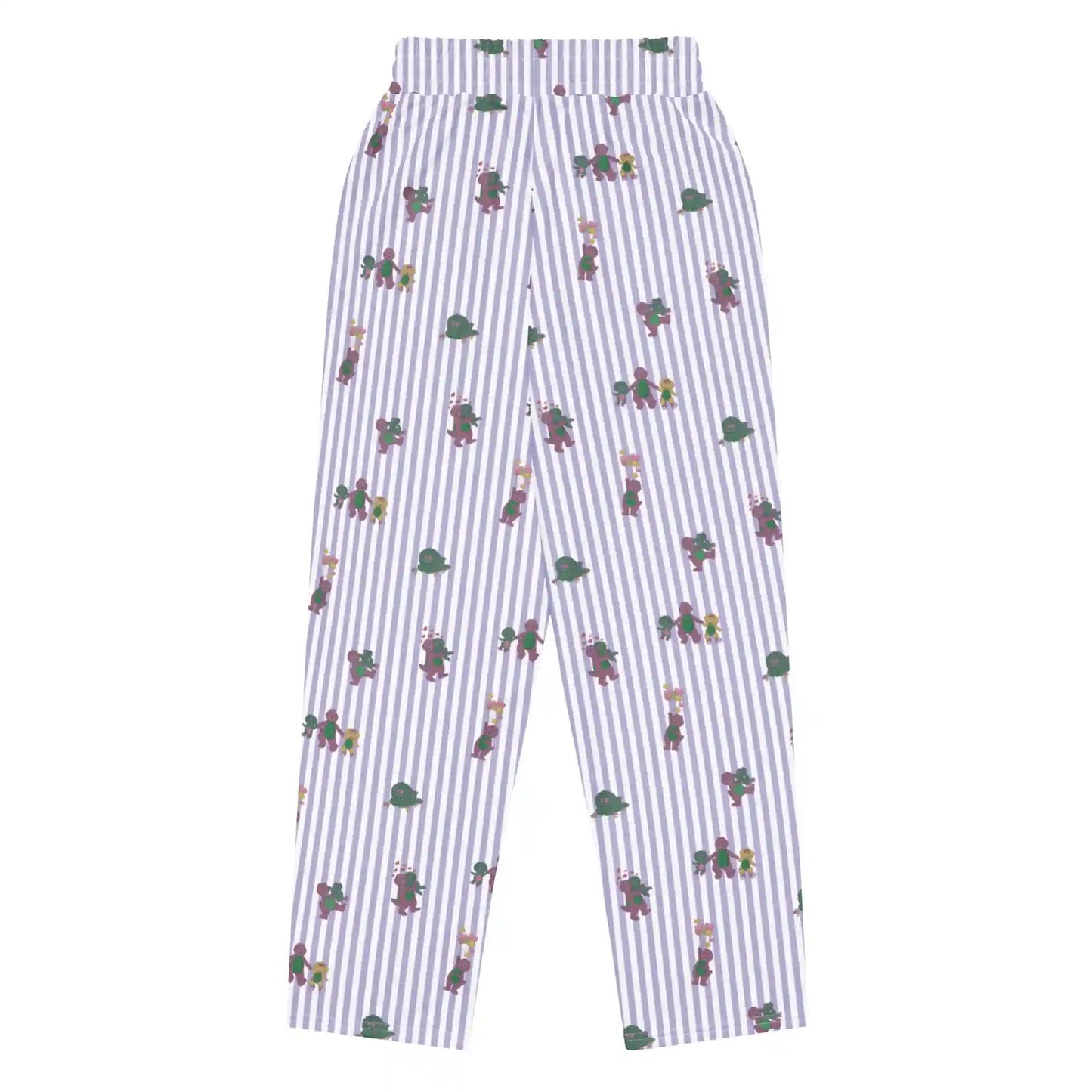 Barney Dinosaurs Wide Leg Striped Pants