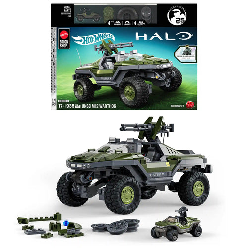 Mattel Brick Shop Hot Wheels Halo UNSC M12 Warthog Building Set