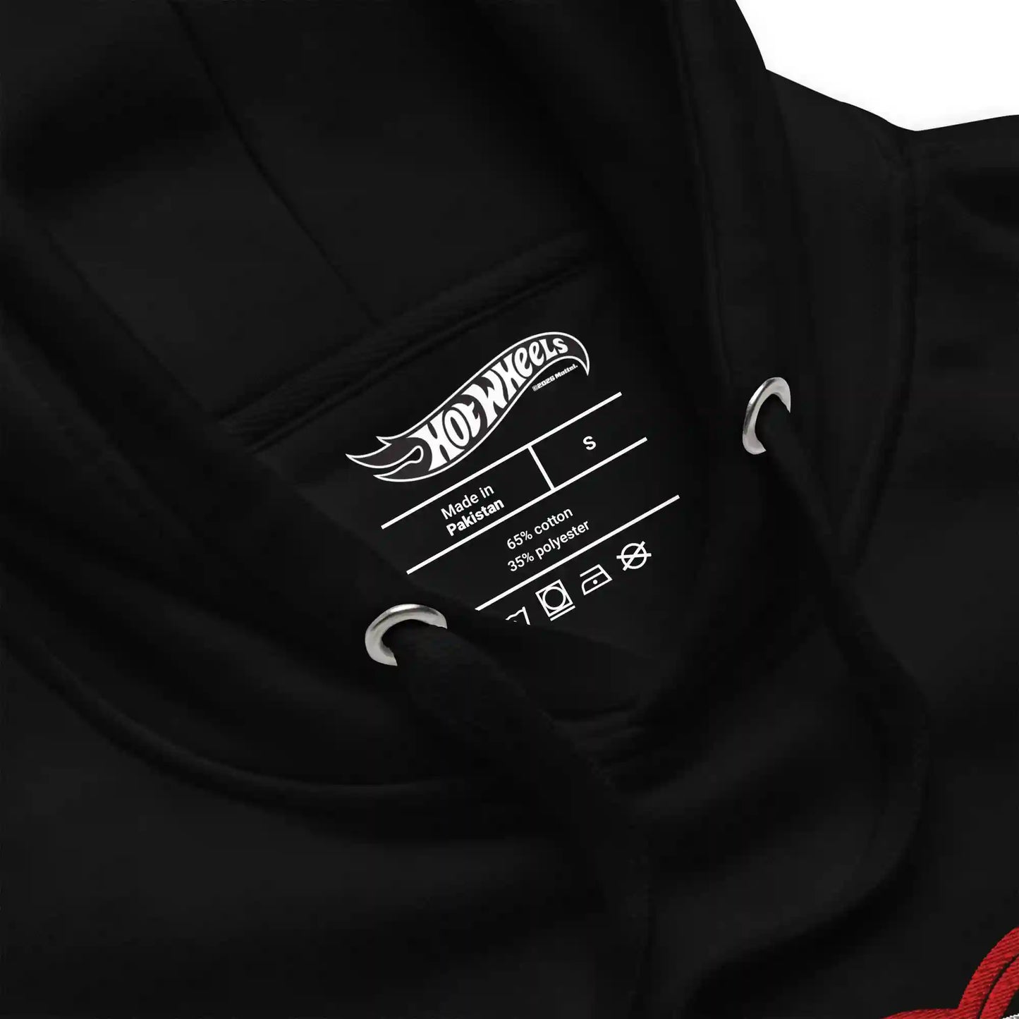 Hot Wheels Checkered Hearts Embroidered Black Hoodie