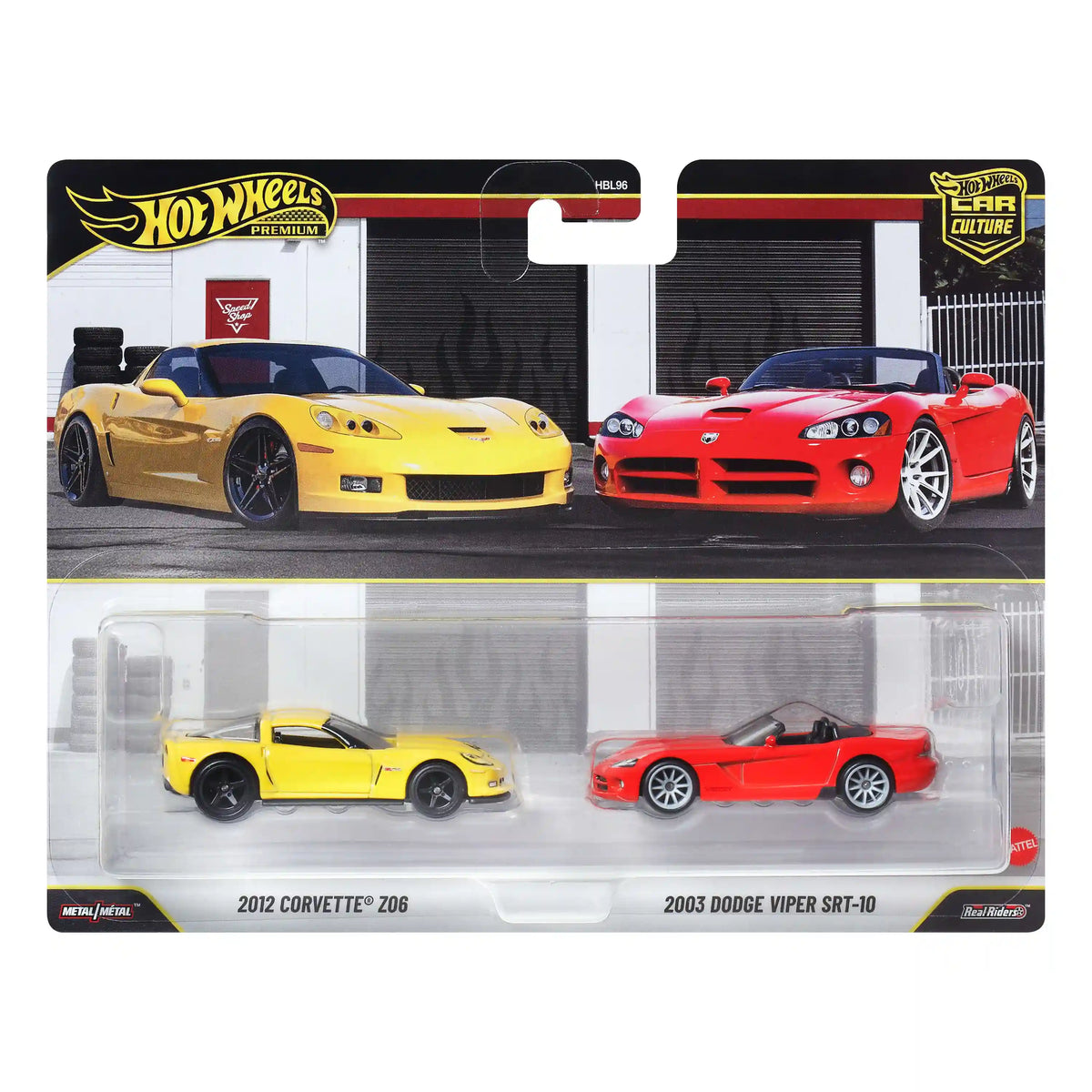 Hot Wheels Premium Car Culture 2-Pack 2003 Dodge Viper SRT-10 & 2012 Corvette Z06