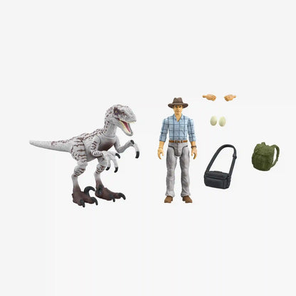Jurassic World Toys Dr Grant & Raptor Figures Hammond Collection