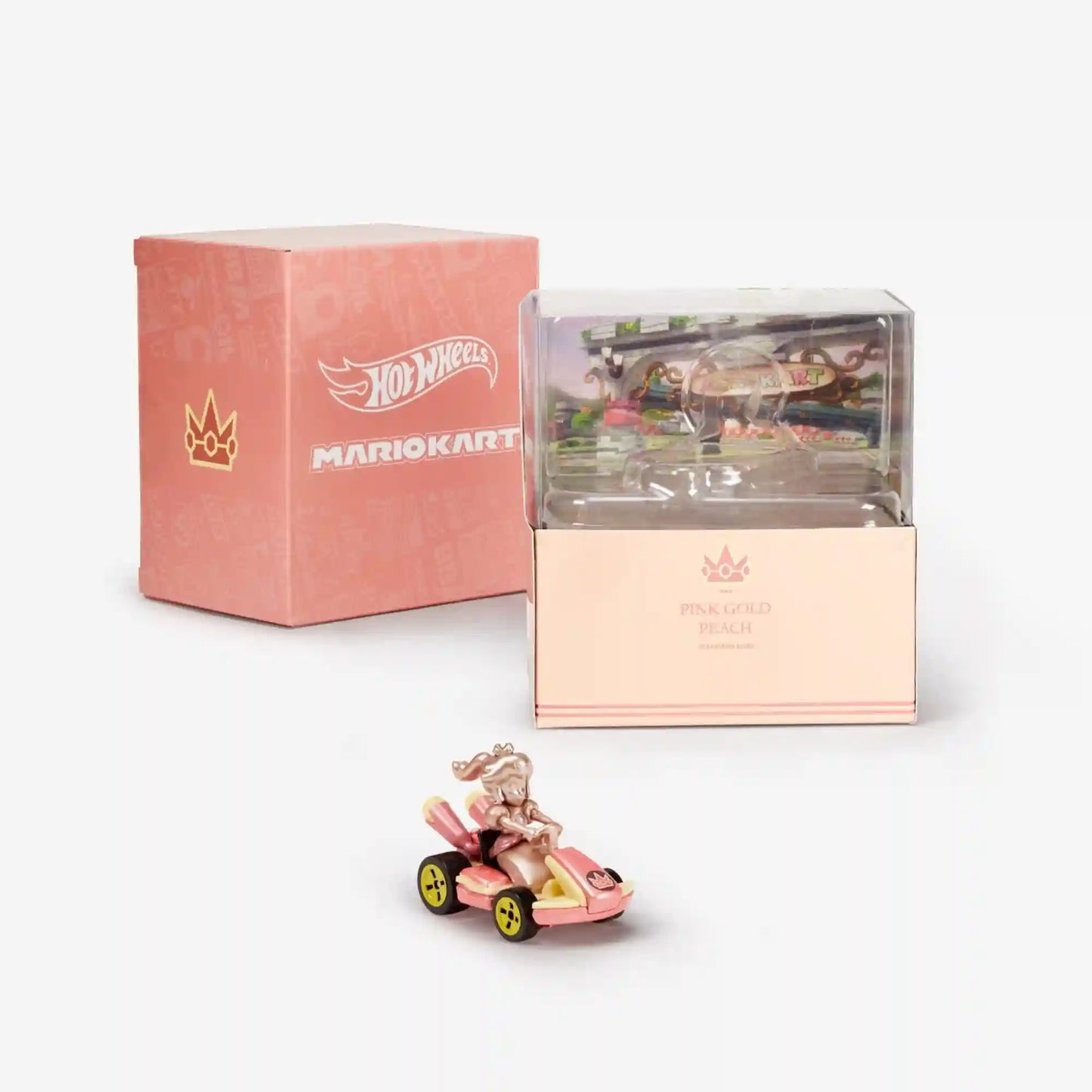 Hot Wheels Mario Kart Pink Gold Peach Collectible Vehicle