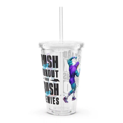 Masters of the Universe Gym Bro Skeletor Crush Your Workout Clear Water Tumbler