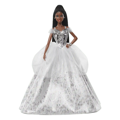 2021 Holiday Barbie Doll, Brunette Braids