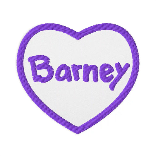 Barney Embroidered Heart Patch