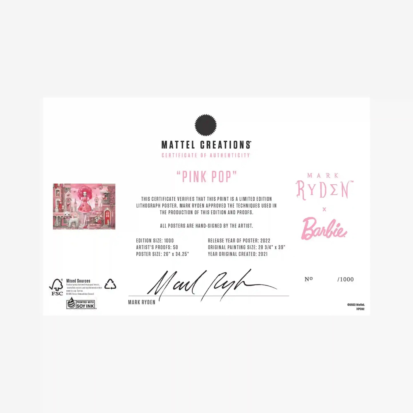 Mark Ryden x Barbie Signed Pink Pop Art Print