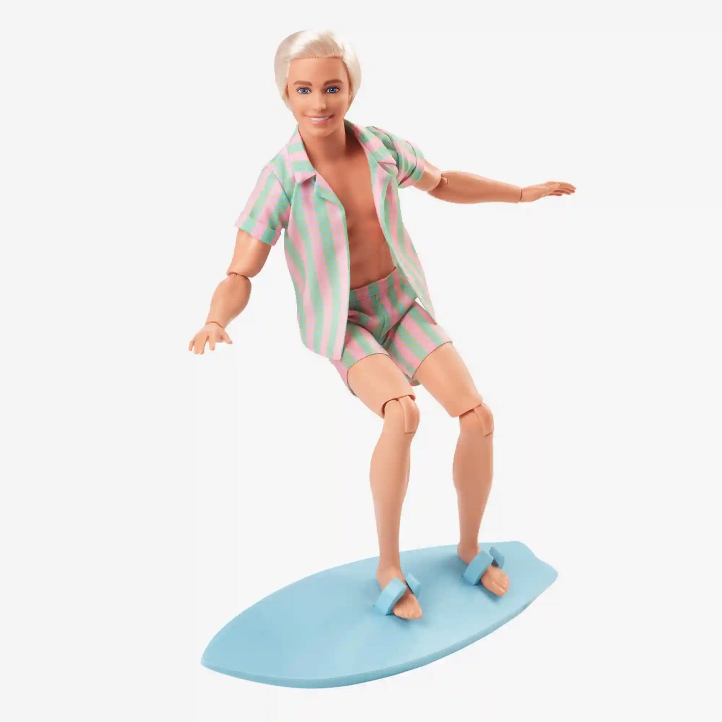 Ken Doll Wearing Pastel Striped Beach Matching Set – Barbie The Movie