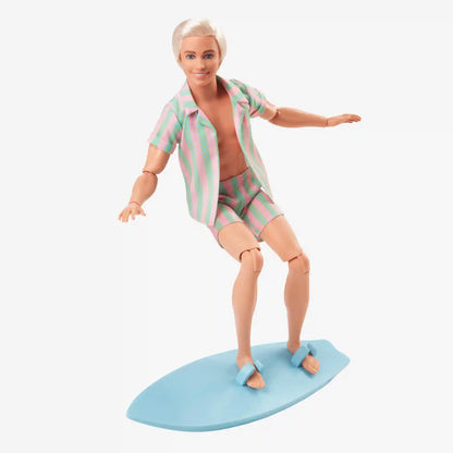 Ken Doll Wearing Pastel Striped Beach Matching Set – Barbie The Movie
