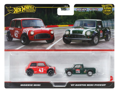 Hot Wheels Premium Car Culture 2-Pack - Morris Mini & '67 Austin Mini Pickup