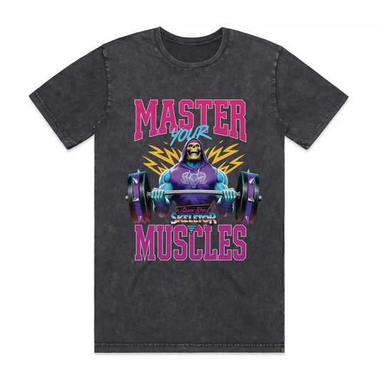 Masters of the Universe Gym Bro Skeletor Master Muscles Black T-shirt