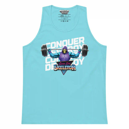 Masters of the Universe Gym Bro Skeletor Conquer Blue Tank Top