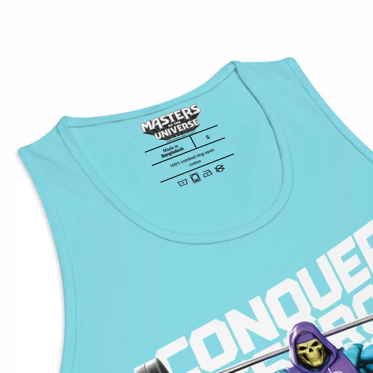 Masters of the Universe Gym Bro Skeletor Conquer Blue Tank Top