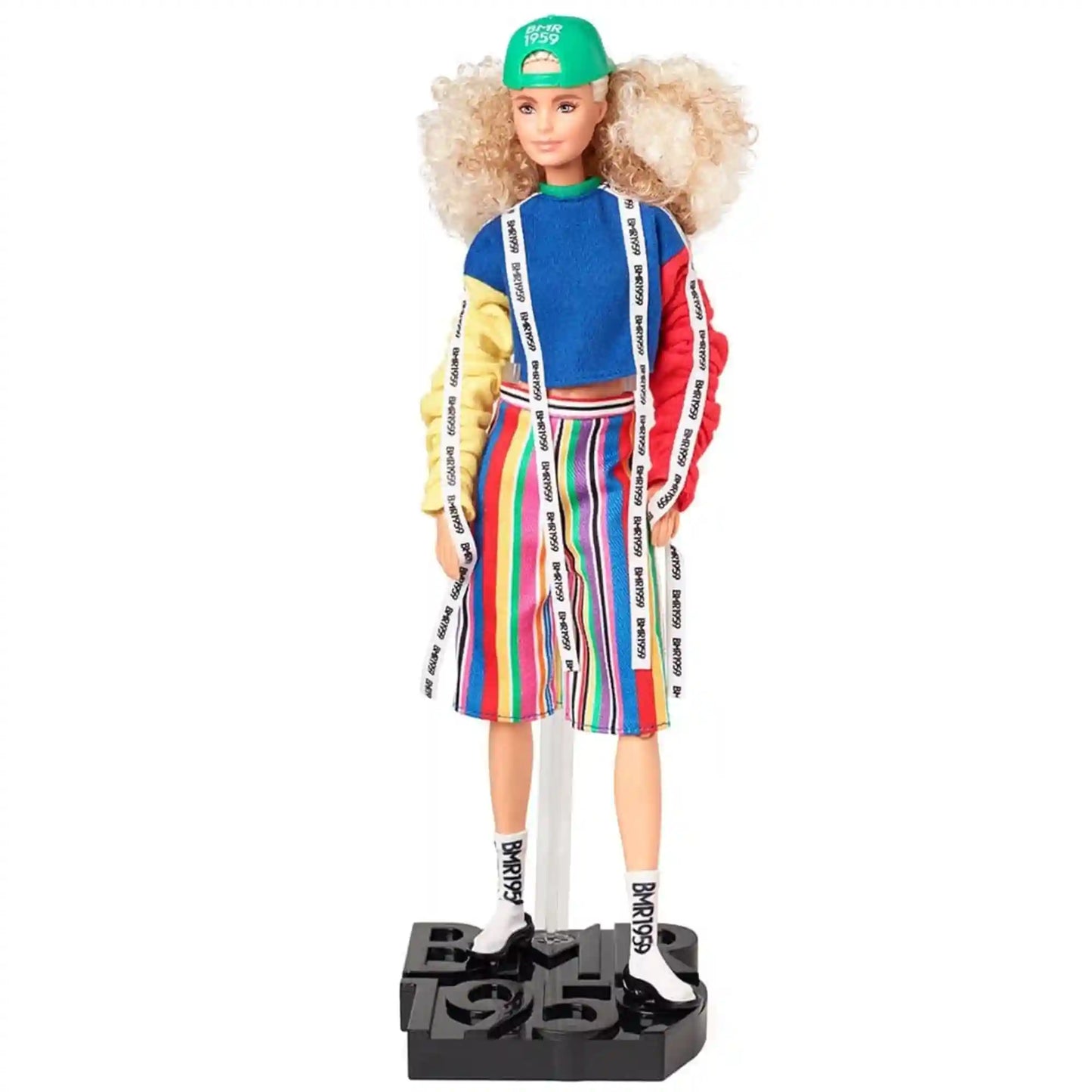 Barbie BMR1959 Doll - Color Block Sweatshirt with Logo Tape & Striped Shorts