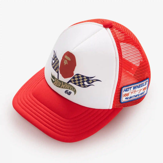 BAPE Hot Wheels Flag Logo Trucker Cap