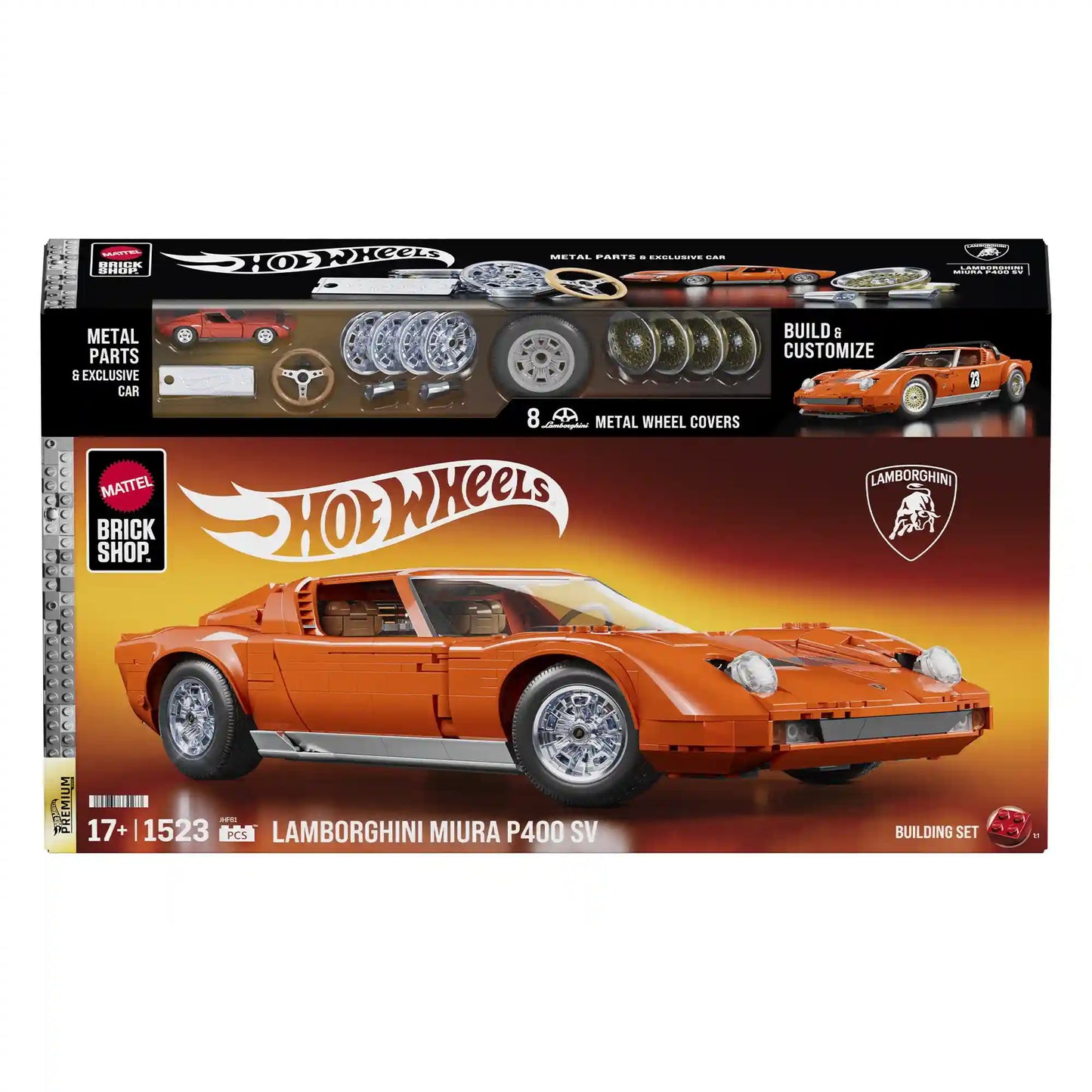 Mattel Brick Shop Hot Wheels Lamborghini Miura P400 SV Collectible Building Set