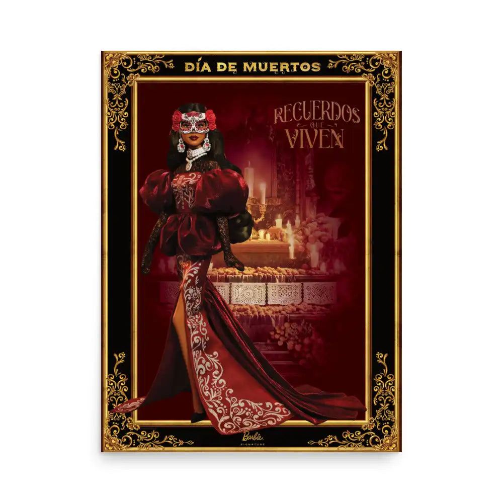 Barbie Día de Muertos Recuerdos que Viven Black Poster