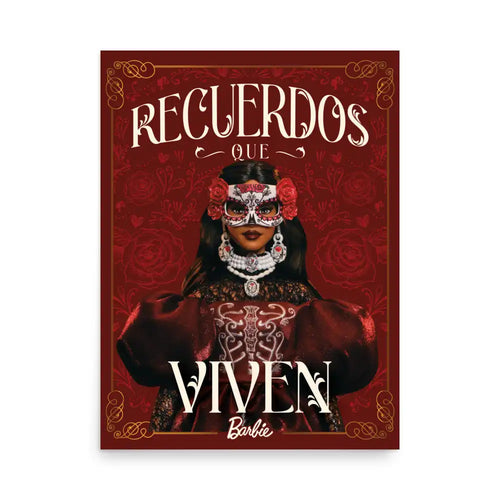 Barbie Día de Muertos Recuerdos que Viven Red Poster