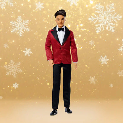 Barbie Signature 2026 Holiday Ken Doll with Black Hair