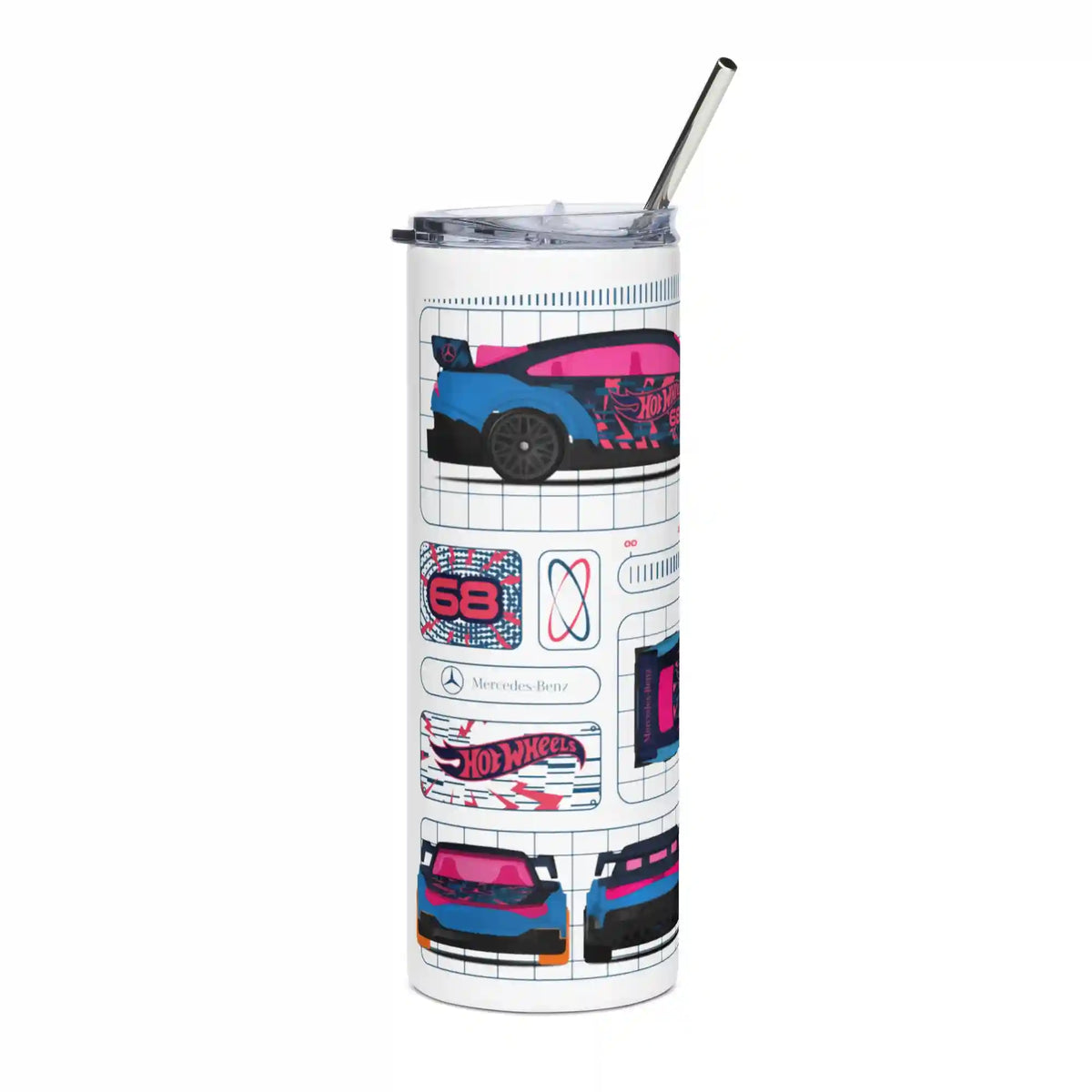 Hot Wheels x Mercedes Benz White Tumbler