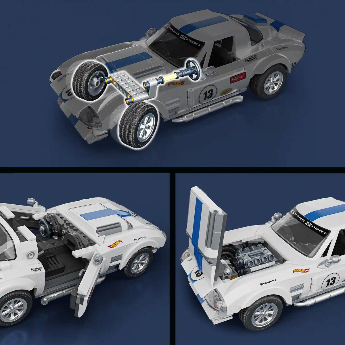 Mattel Brick Shop Hot Wheels Corvette Grand Sport Building Set