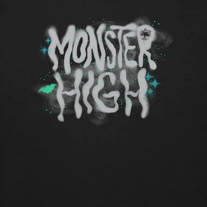 Monster High Lunar Glow Logo Embroidered Black Sweatshirt