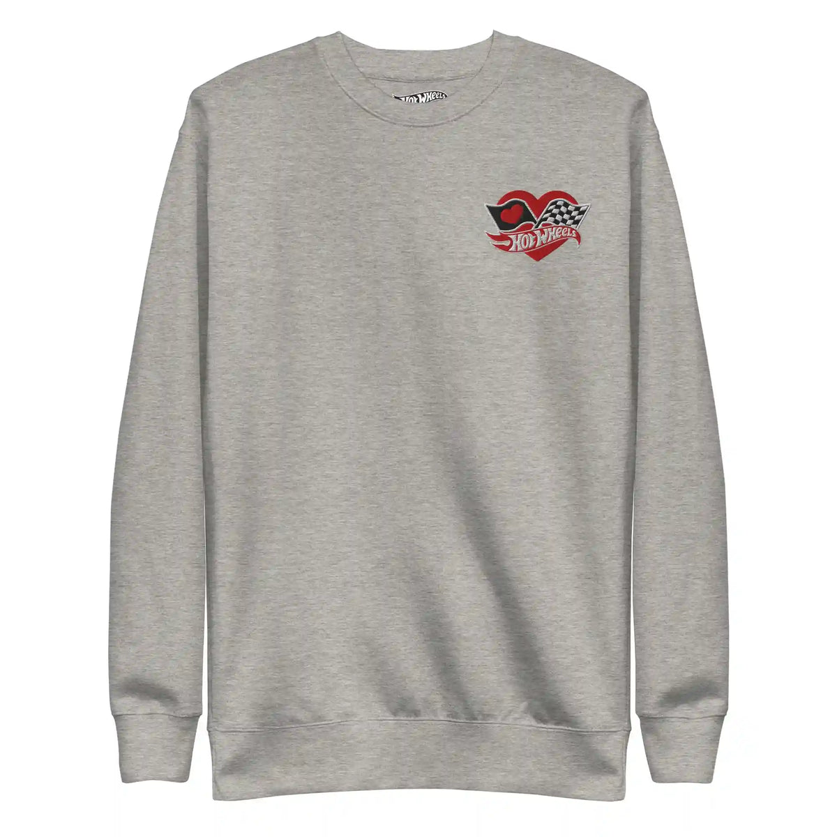 Hot Wheels Checkered Hearts Embroidered Grey Sweatshirt