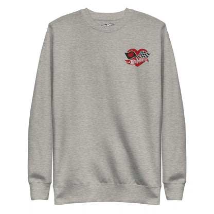 Hot Wheels Checkered Hearts Embroidered Grey Sweatshirt