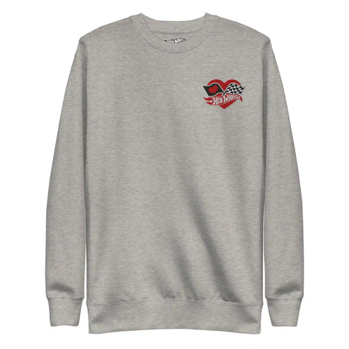Hot Wheels Checkered Hearts Embroidered Grey Sweatshirt