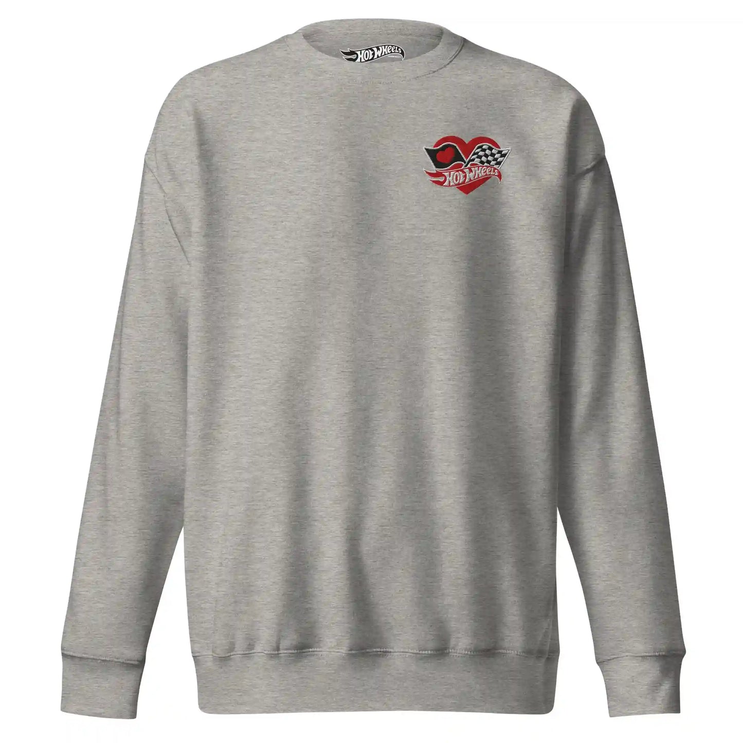 Hot Wheels Checkered Hearts Embroidered Grey Sweatshirt