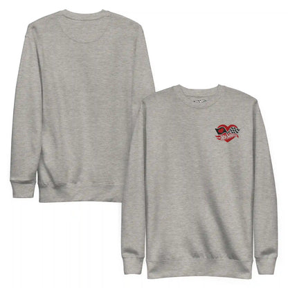 Hot Wheels Checkered Hearts Embroidered Grey Sweatshirt