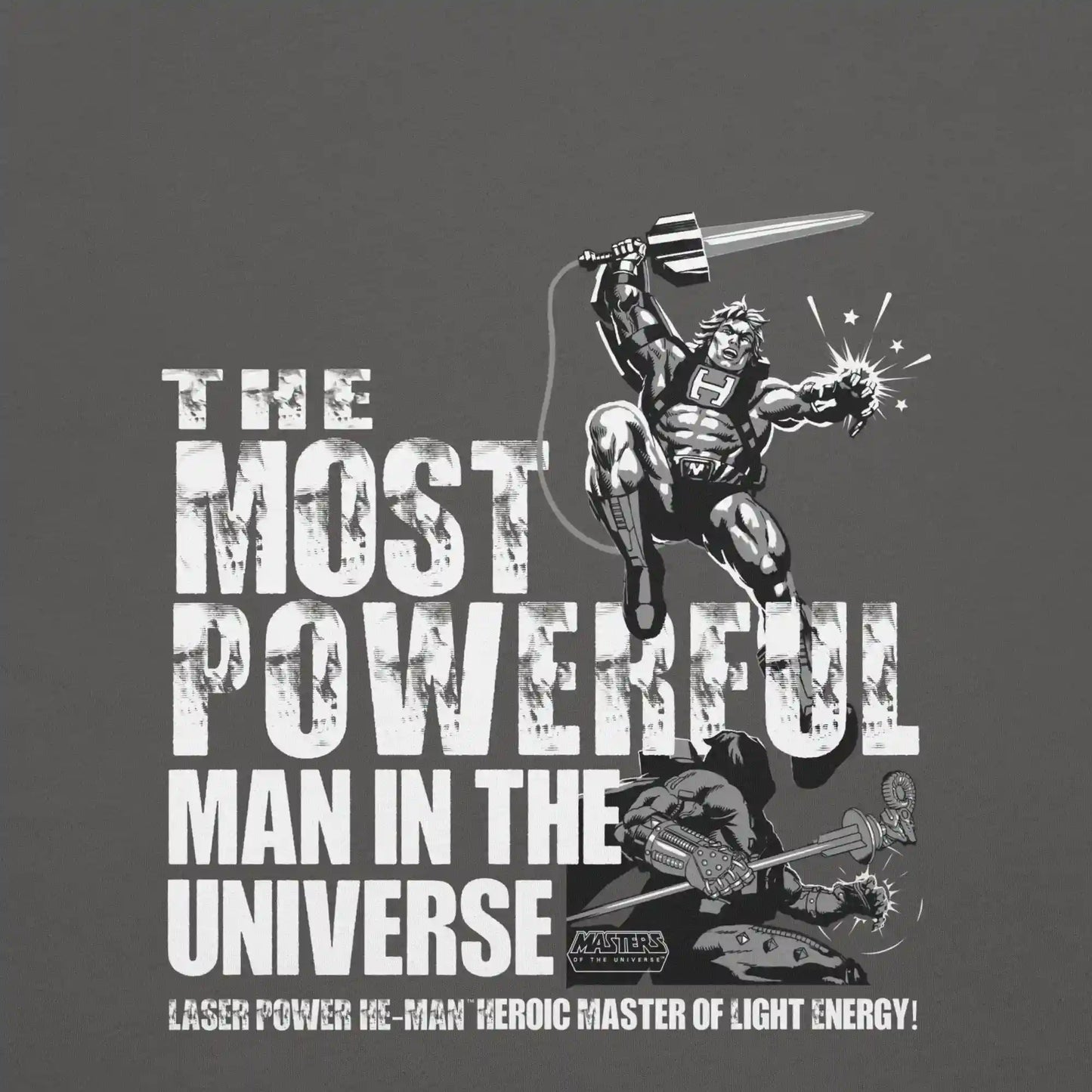 Masters of the Universe Laser Power He-Man Grey T-shirt
