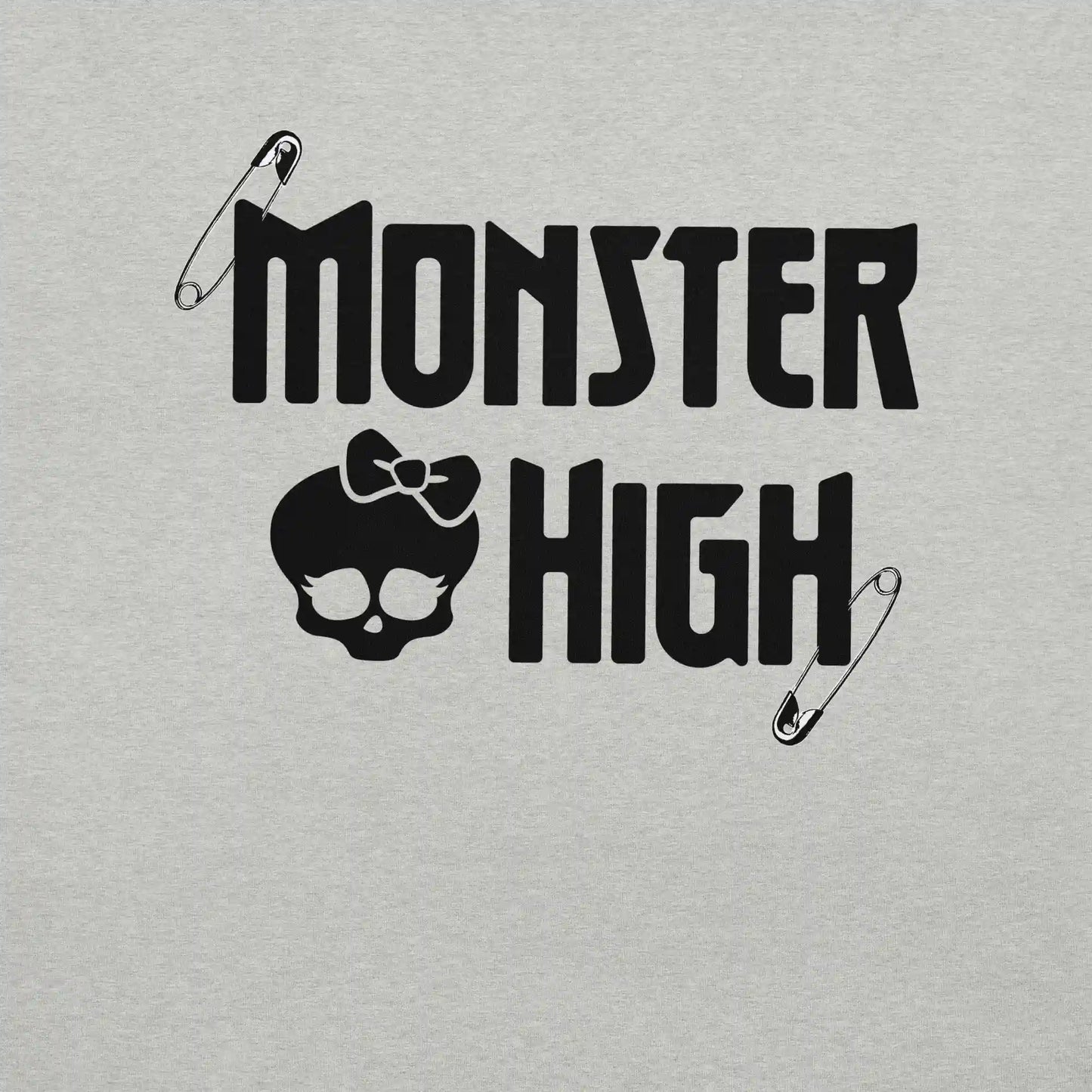 Monster High Brooch Embroidered Grey T-Shirt