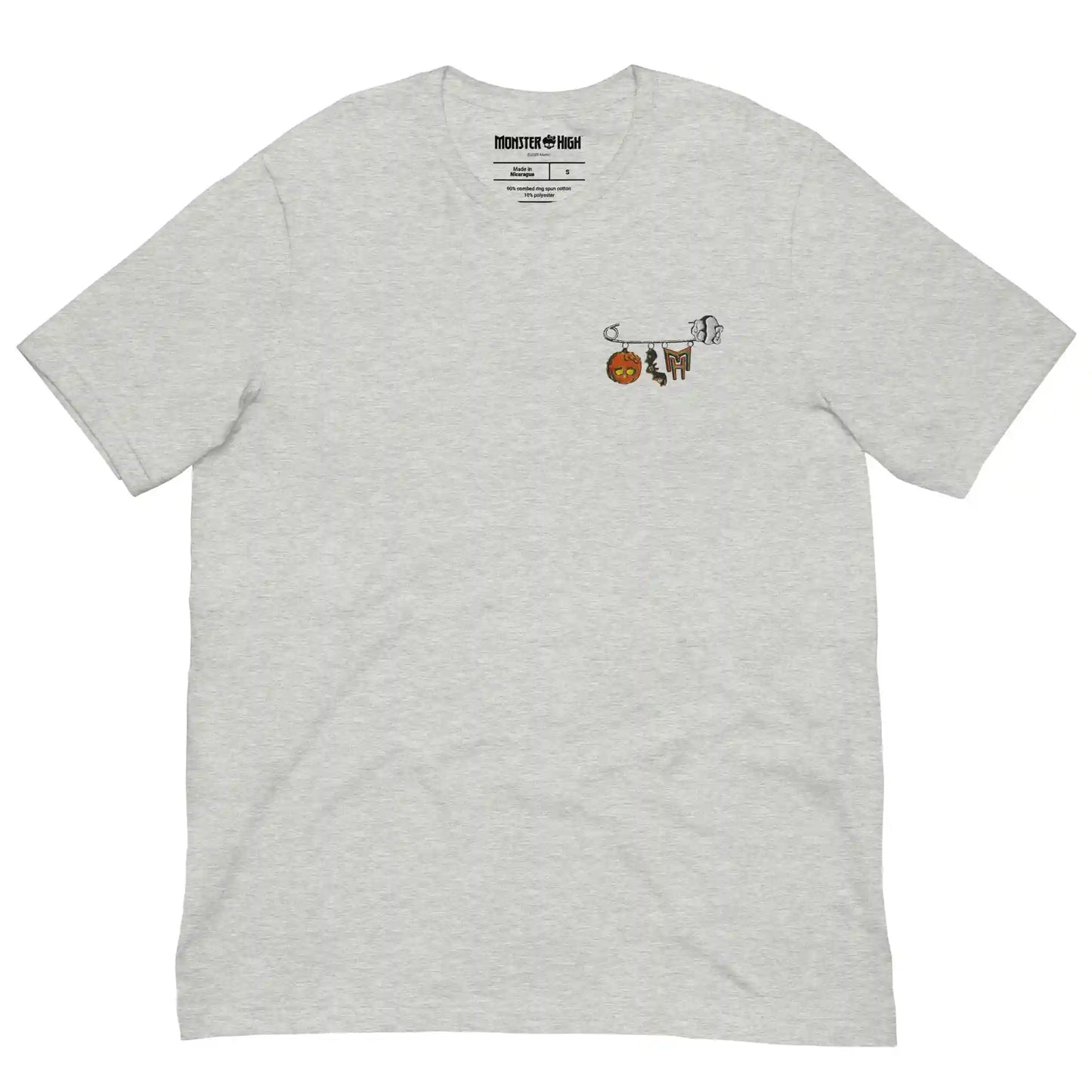 Monster High Brooch Embroidered Grey T-Shirt