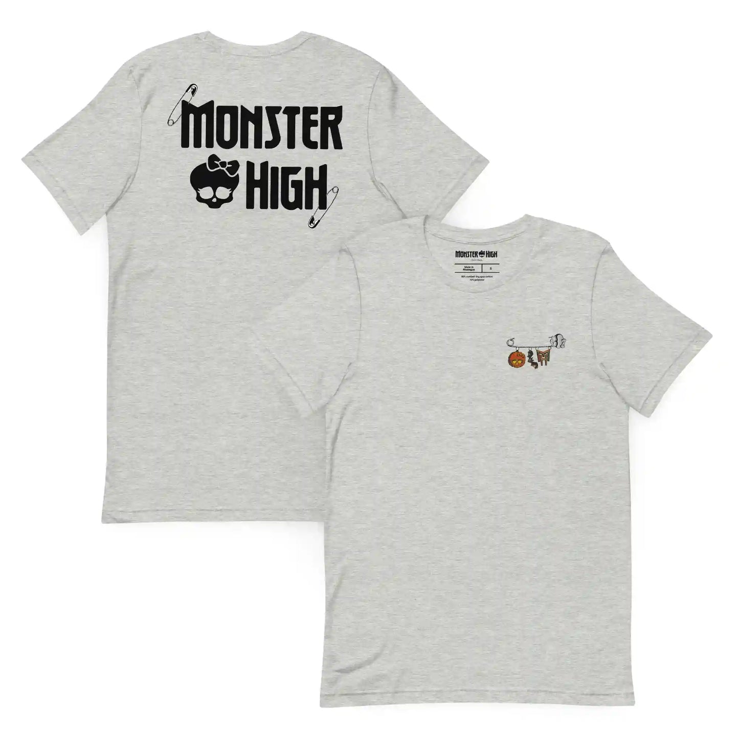 Monster High Brooch Embroidered Grey T-Shirt