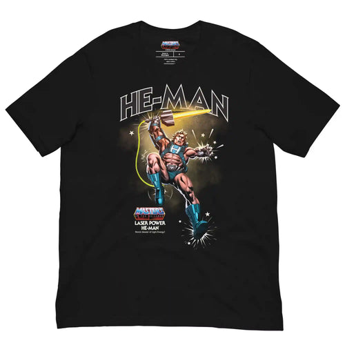 Masters of the Universe Laser Power He-Man Black T-shirt